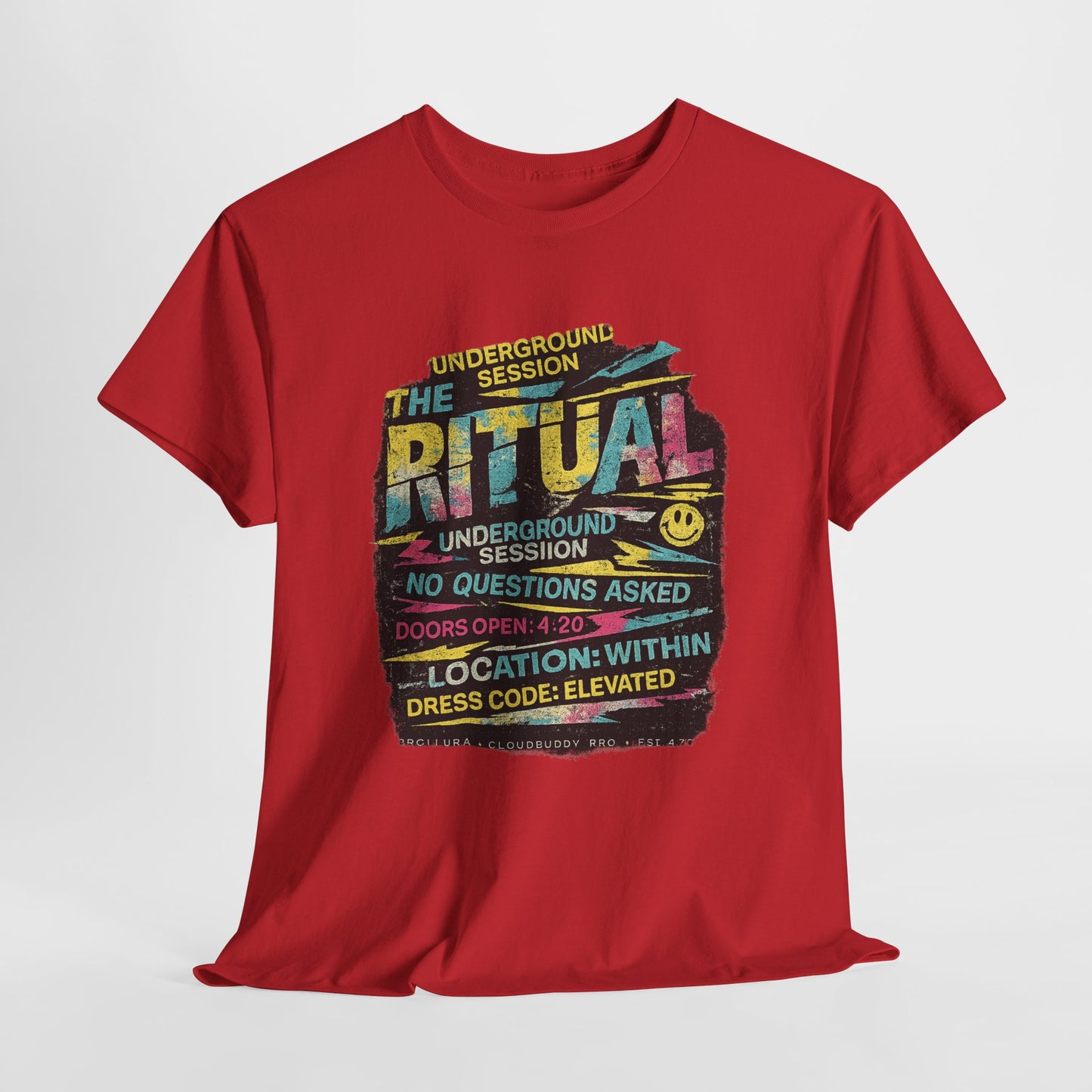 Ritual Graphic Tee — Vintage Neon Underground Session T-Shirt