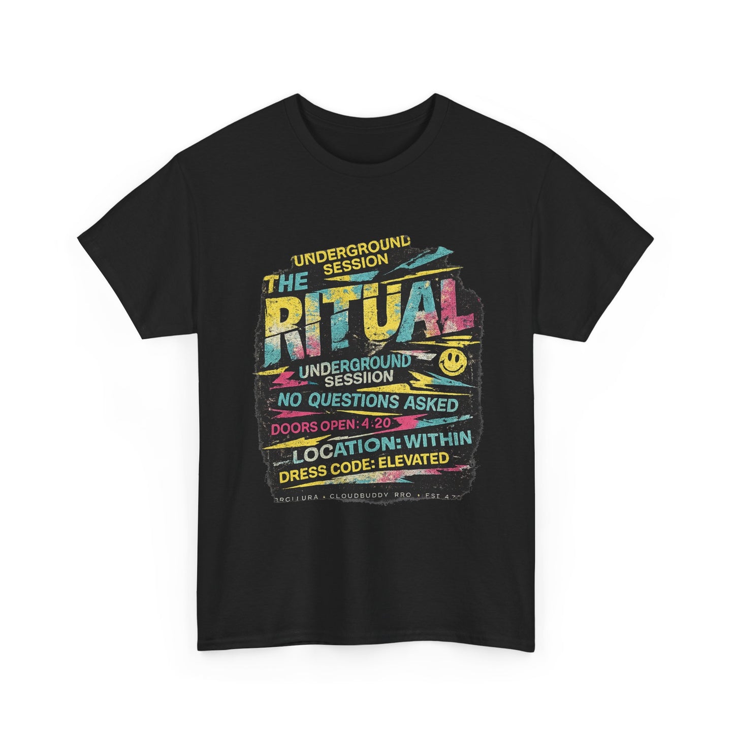 Ritual Graphic Tee — Vintage Neon Underground Session T-Shirt