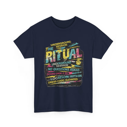 Ritual Graphic Tee — Vintage Neon Underground Session T-Shirt