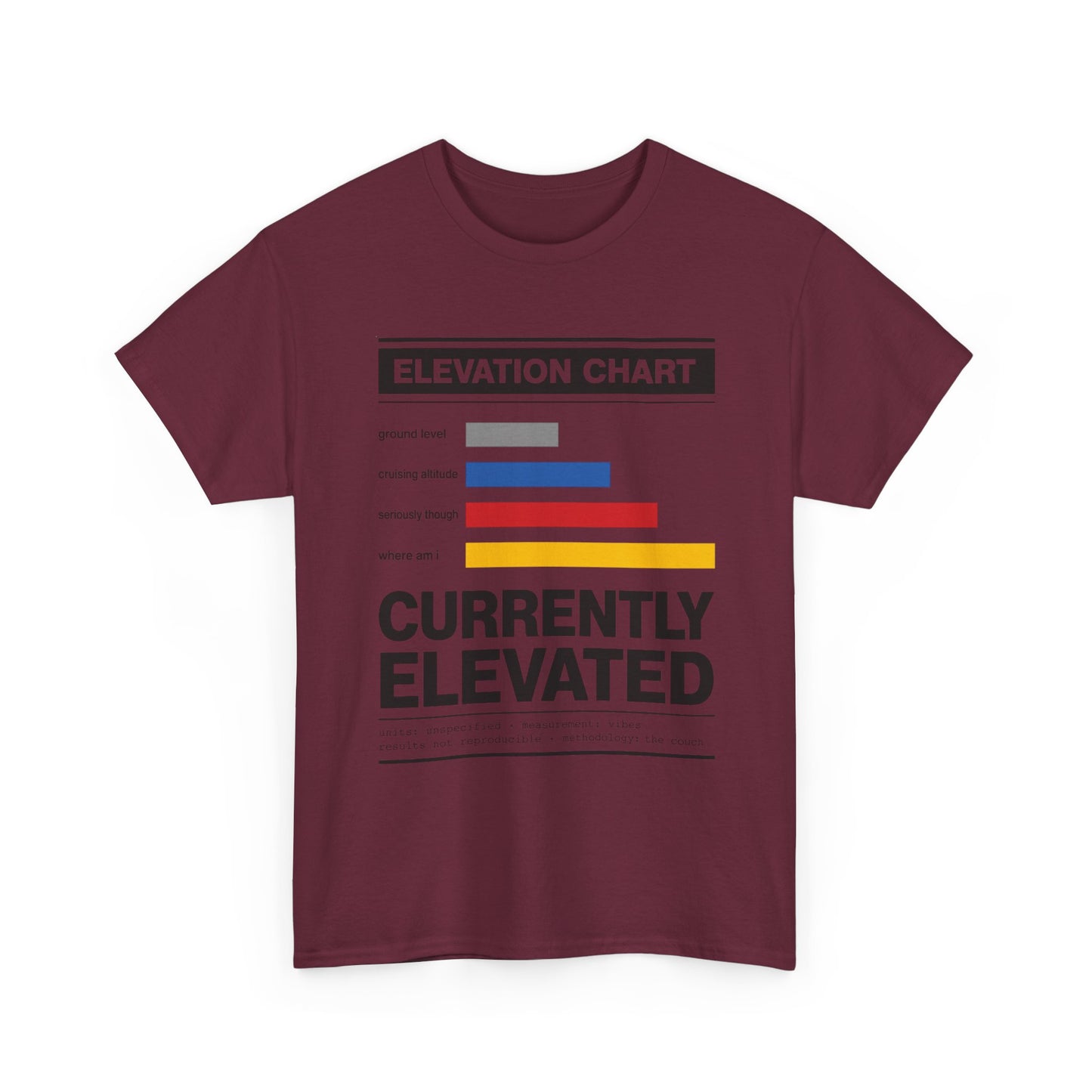 Funny Currently Elevated Tee — Elevation Chart Graphic T-Shirt