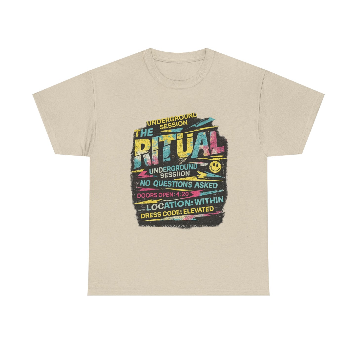 Ritual Graphic Tee — Vintage Neon Underground Session T-Shirt