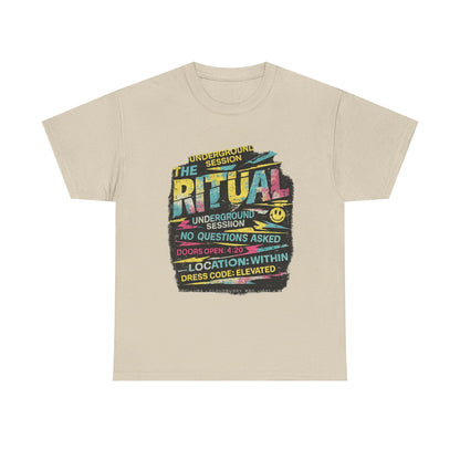 Ritual Graphic Tee — Vintage Neon Underground Session T-Shirt