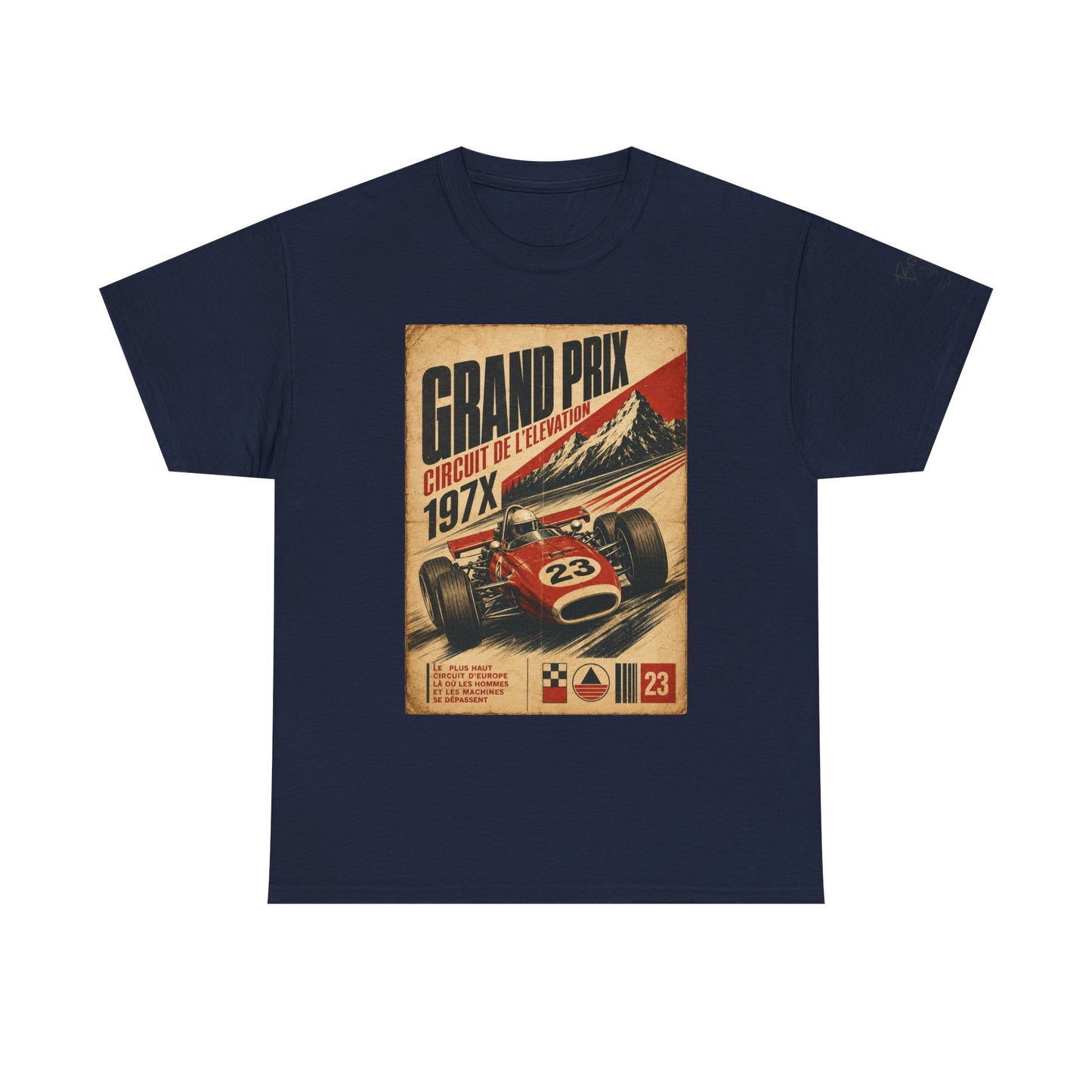 Grand Prix Vintage Racing Tee — Retro Circuit de LeMans 197X Car Poster
