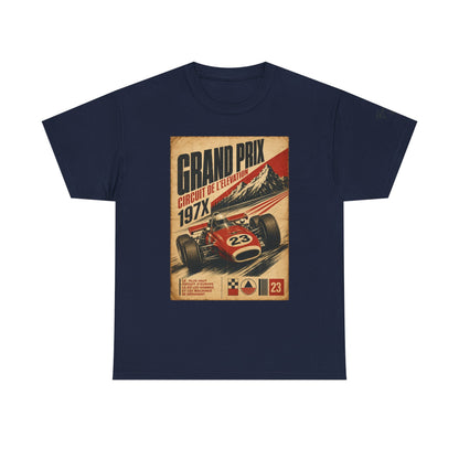 Grand Prix Vintage Racing Tee — Retro Circuit de LeMans 197X Car Poster