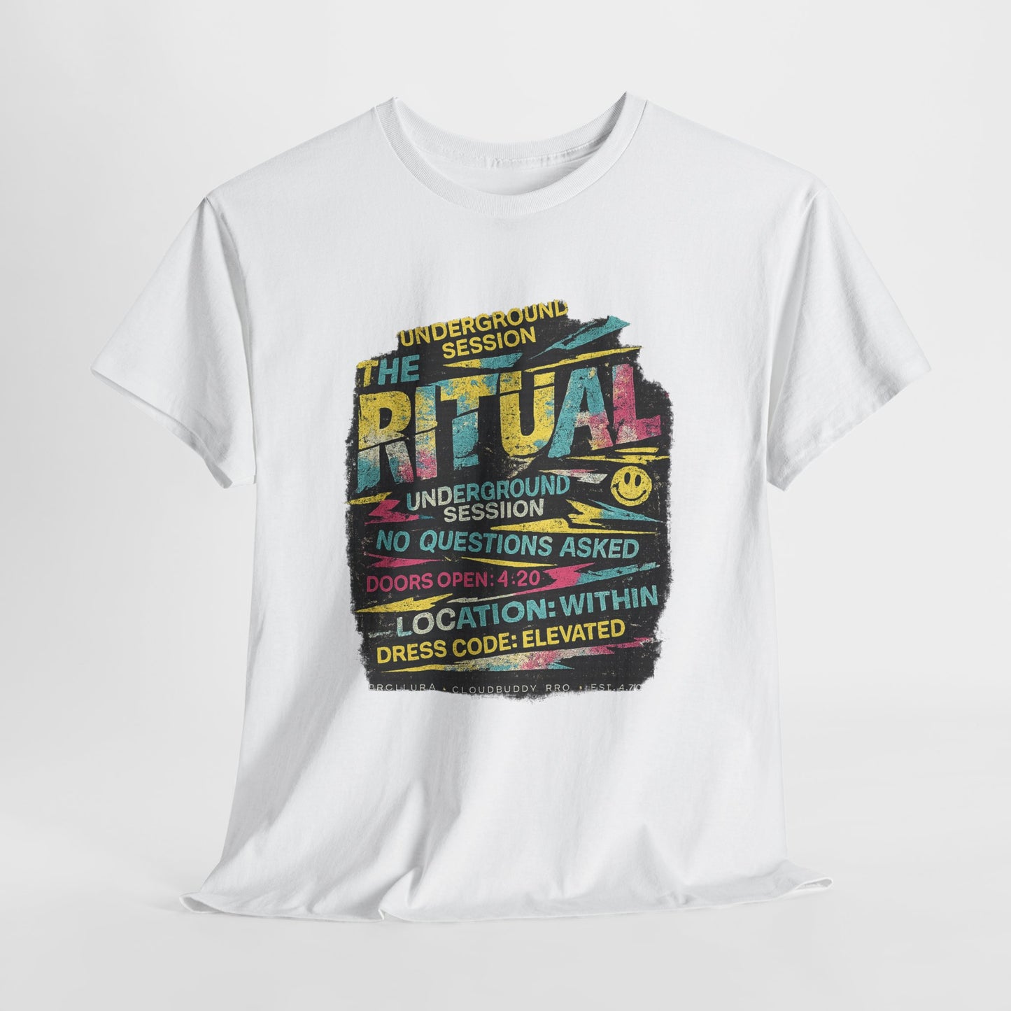 Ritual Graphic Tee — Vintage Neon Underground Session T-Shirt