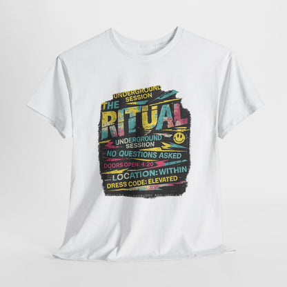 Ritual Graphic Tee — Vintage Neon Underground Session T-Shirt
