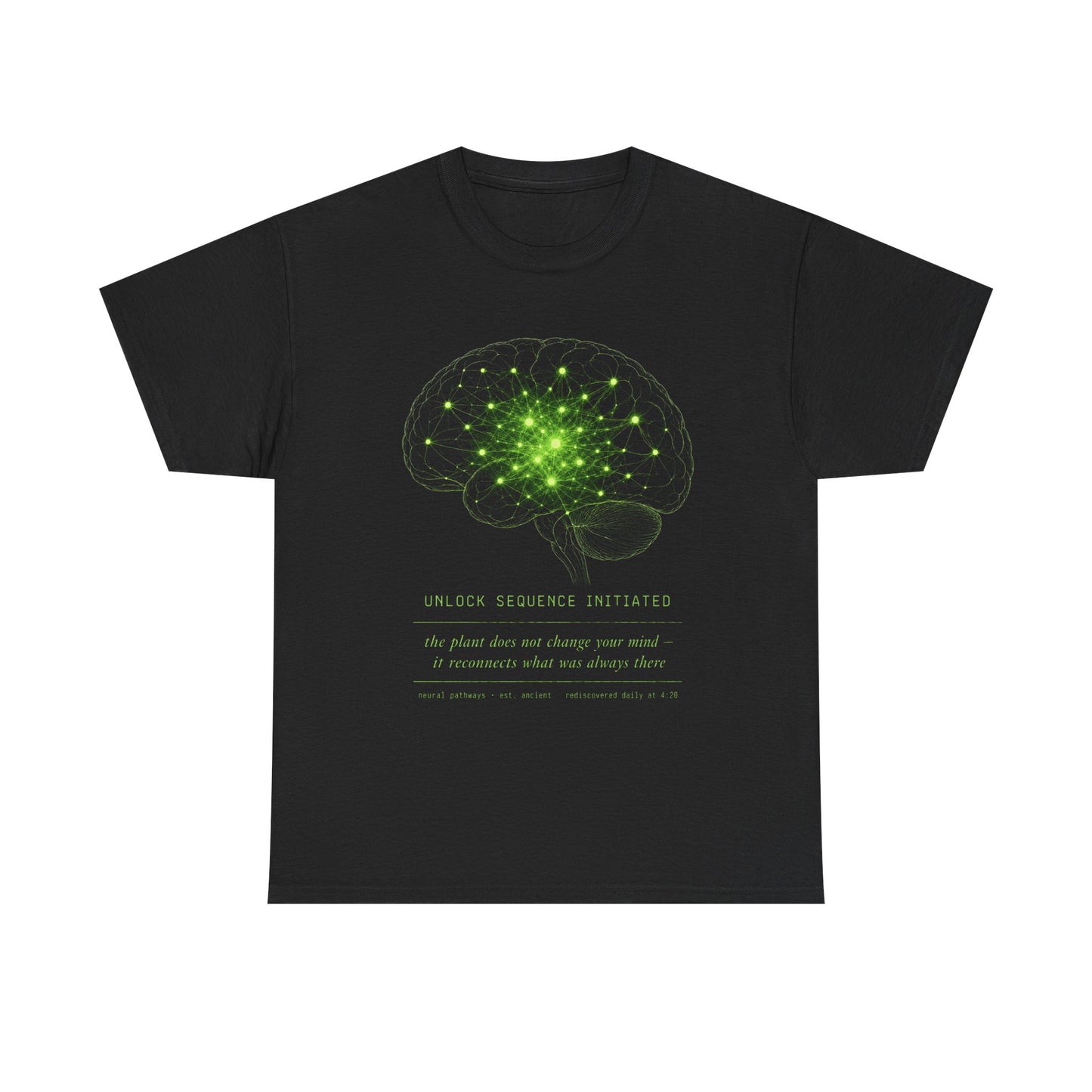 Brain Cell Science T-Shirt — Green Neural Network Anatomy Tee