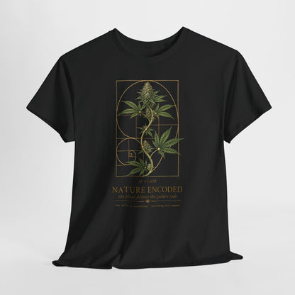 Botanical Cannabis T-Shirt — "Nature Uncoded" Graphic Tee