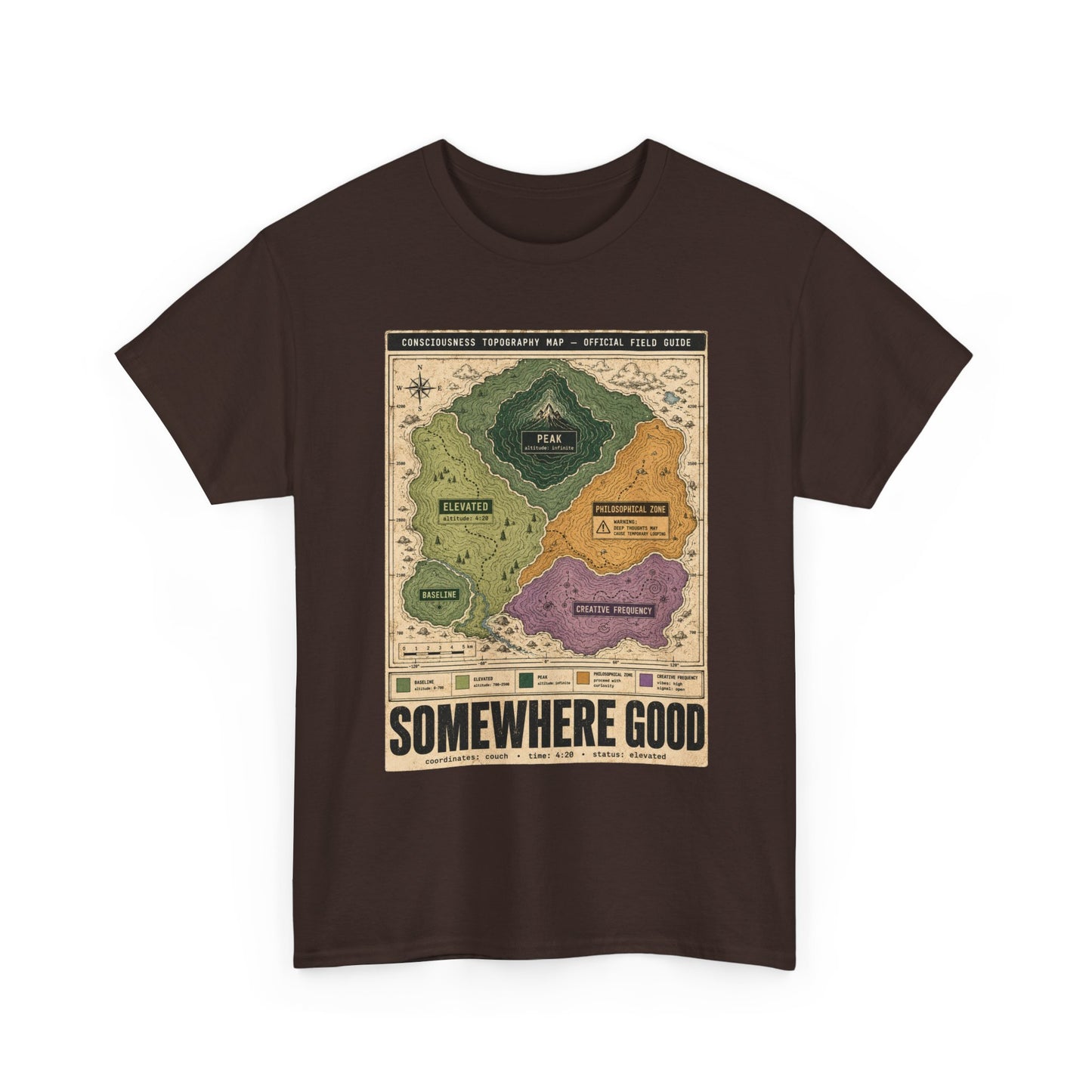 Map Graphic T-Shirt — "Somewhere Good" Vintage Adventure Tee