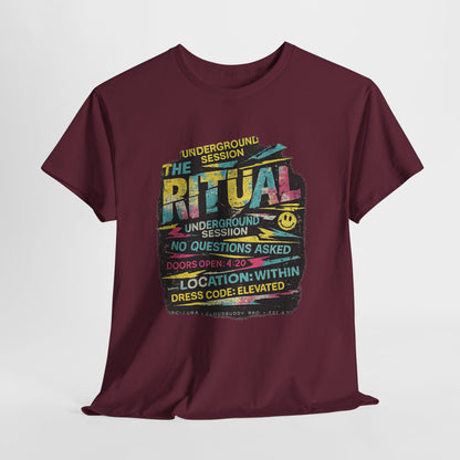 Ritual Graphic Tee — Vintage Neon Underground Session T-Shirt
