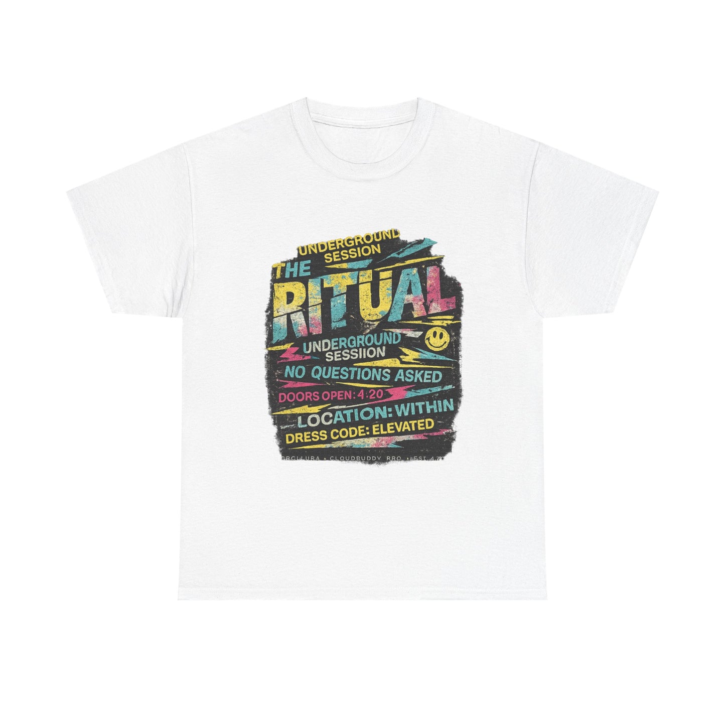 Ritual Graphic Tee — Vintage Neon Underground Session T-Shirt