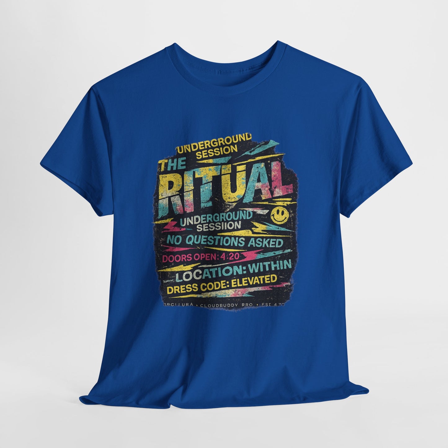 Ritual Graphic Tee — Vintage Neon Underground Session T-Shirt