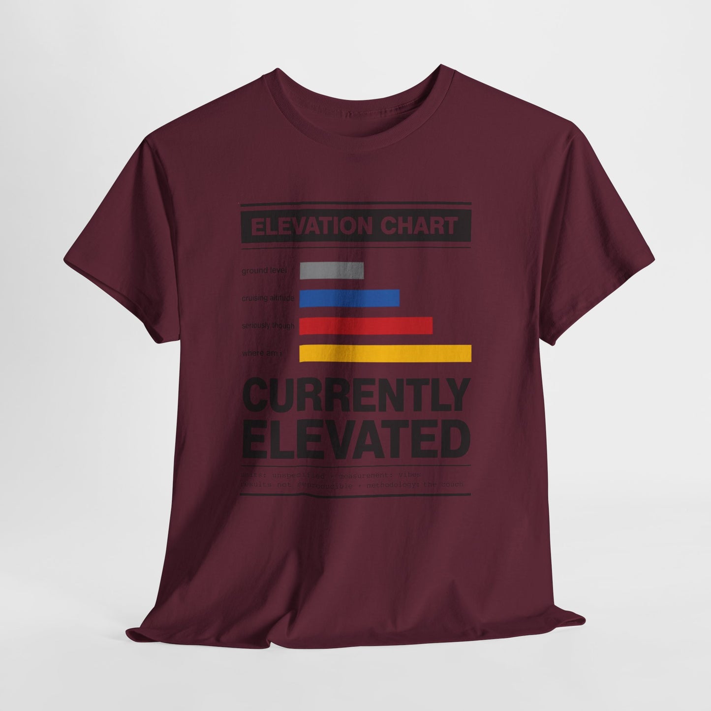 Funny Currently Elevated Tee — Elevation Chart Graphic T-Shirt