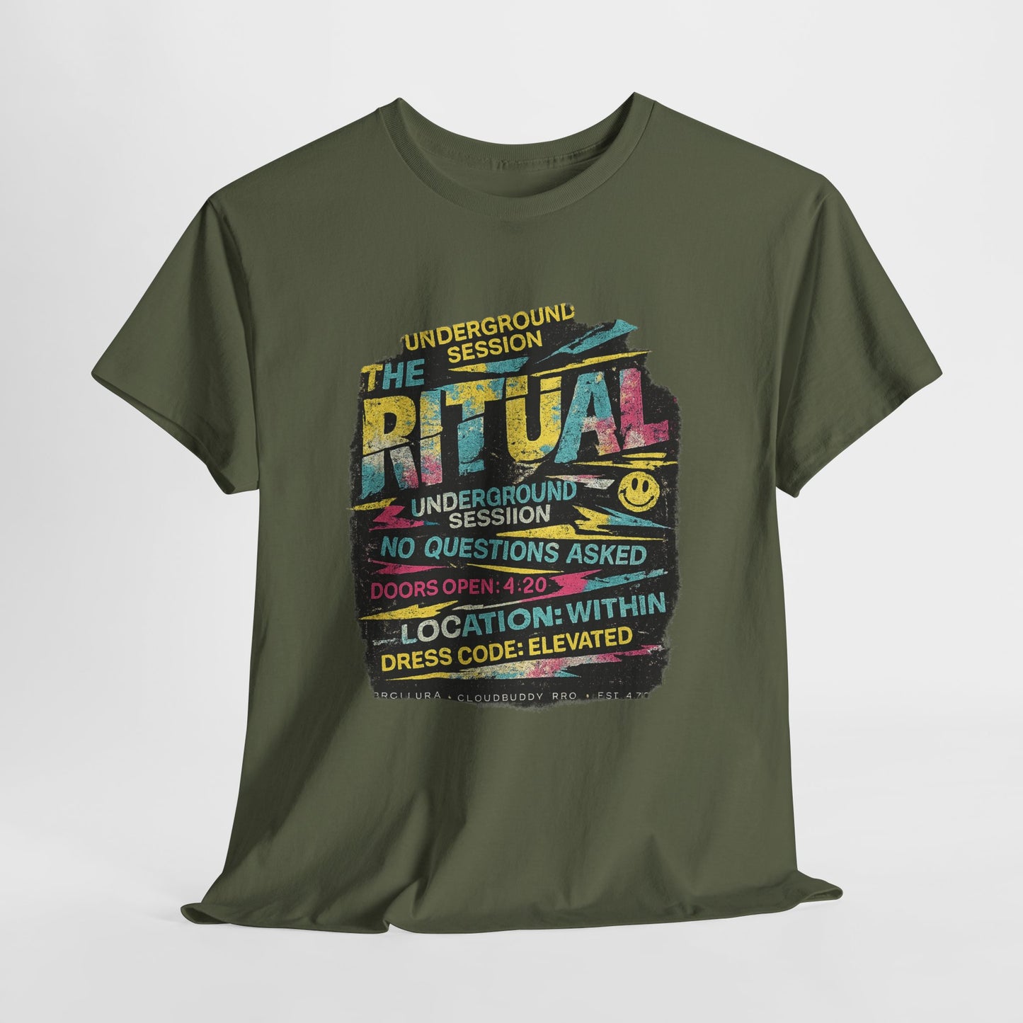 Ritual Graphic Tee — Vintage Neon Underground Session T-Shirt