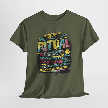 Ritual Graphic Tee — Vintage Neon Underground Session T-Shirt