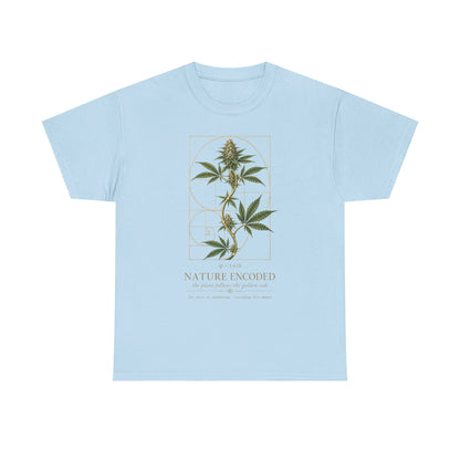 Botanical Cannabis T-Shirt — "Nature Uncoded" Graphic Tee