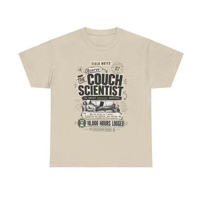 Funny Tee — "The Couch Scientist" Funny Vintage Sofa T-Shirt (10,000 Hours Logged)