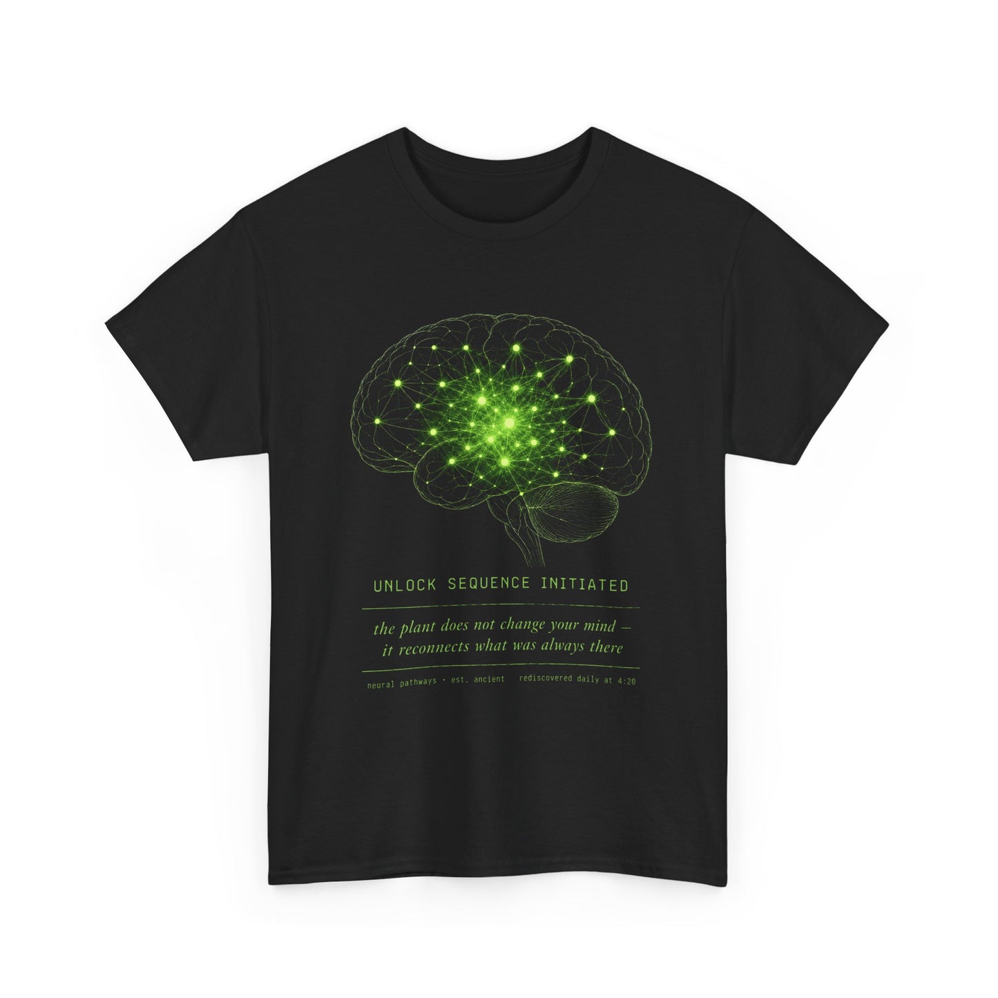 Brain Cell Science T-Shirt — Green Neural Network Anatomy Tee