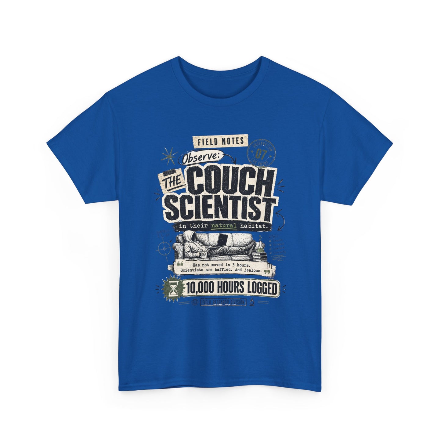 Funny Tee — "The Couch Scientist" Funny Vintage Sofa T-Shirt (10,000 Hours Logged)