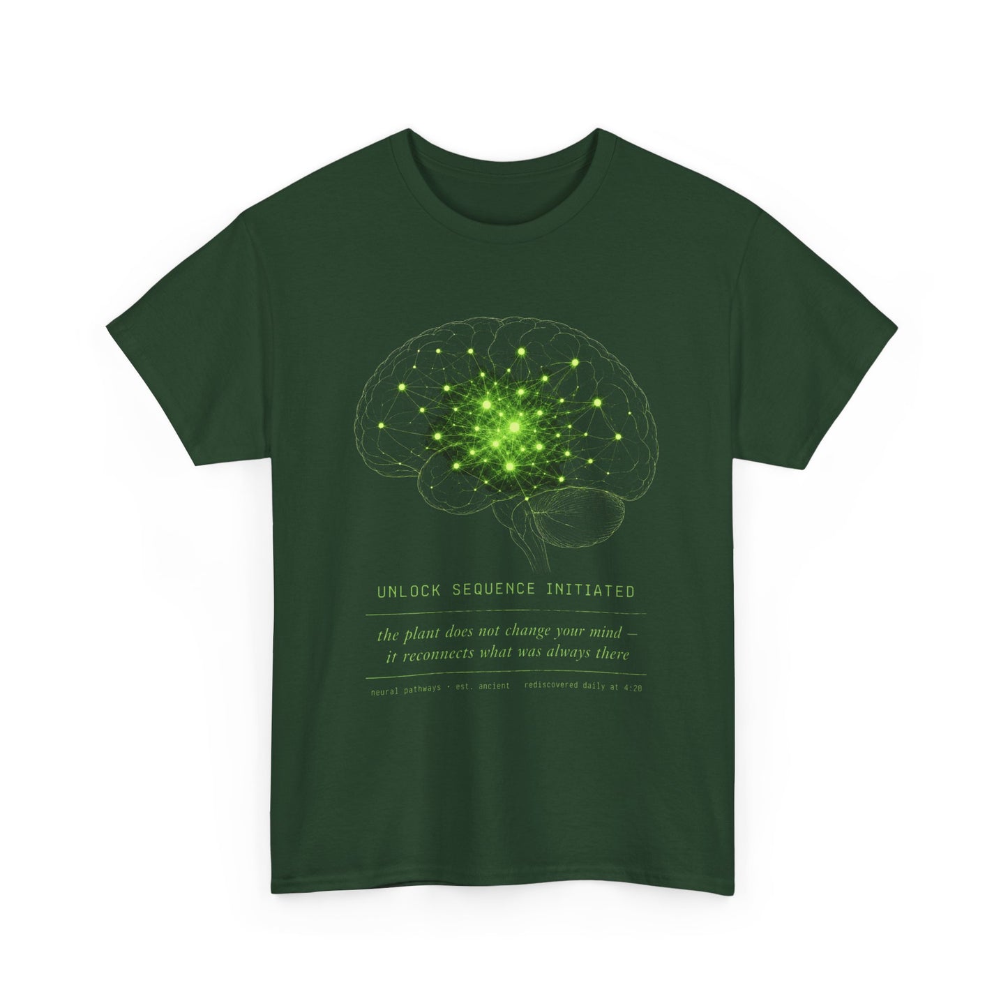 Brain Cell Science T-Shirt — Green Neural Network Anatomy Tee