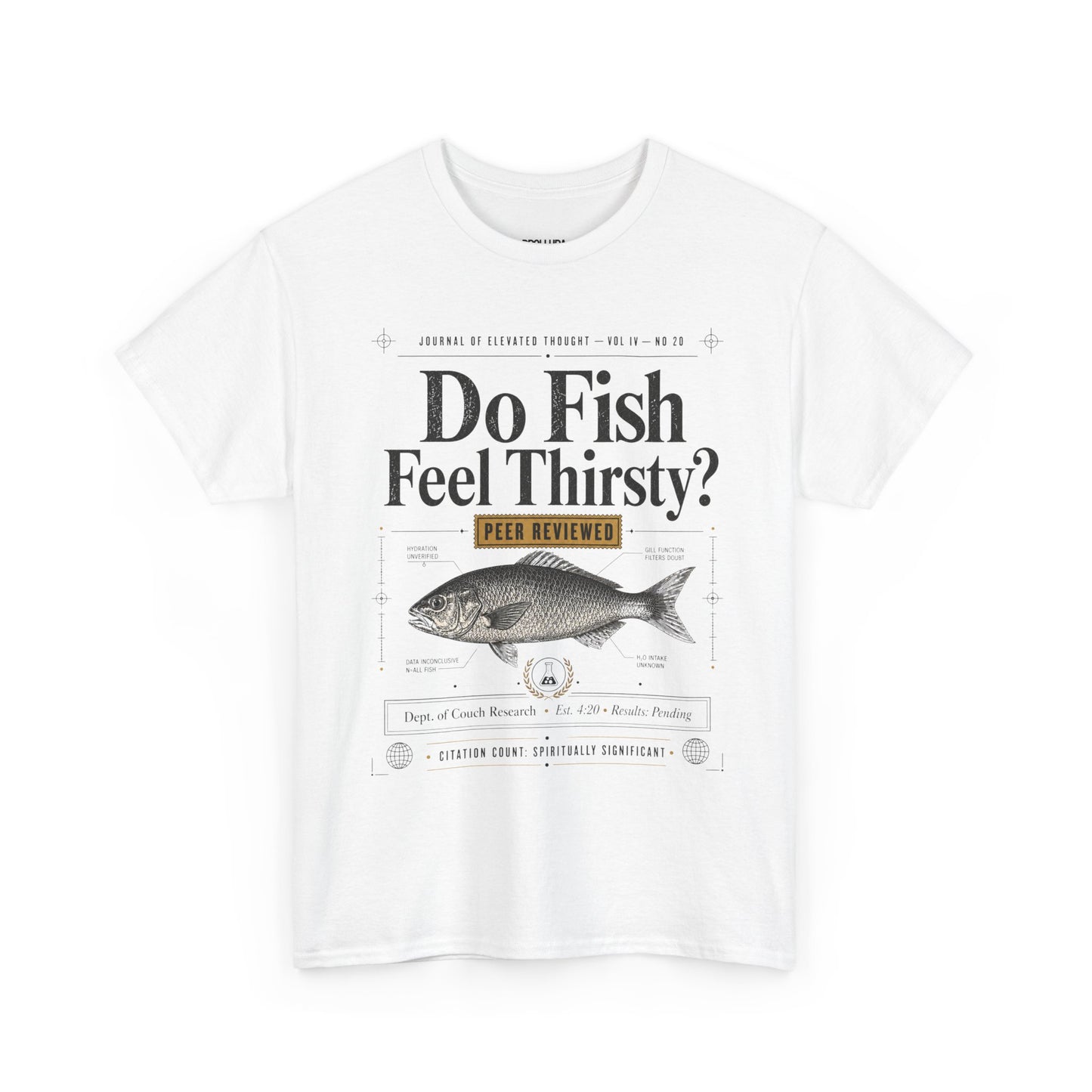 Funny T-Shirt — "Do Fish Feel Thirsty?" Vintage Fish Graphic Tee | Funny Science & Nature Shirt for Fishermen, Marine Lovers & Casual Wear