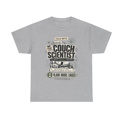 Funny Tee — "The Couch Scientist" Funny Vintage Sofa T-Shirt (10,000 Hours Logged)