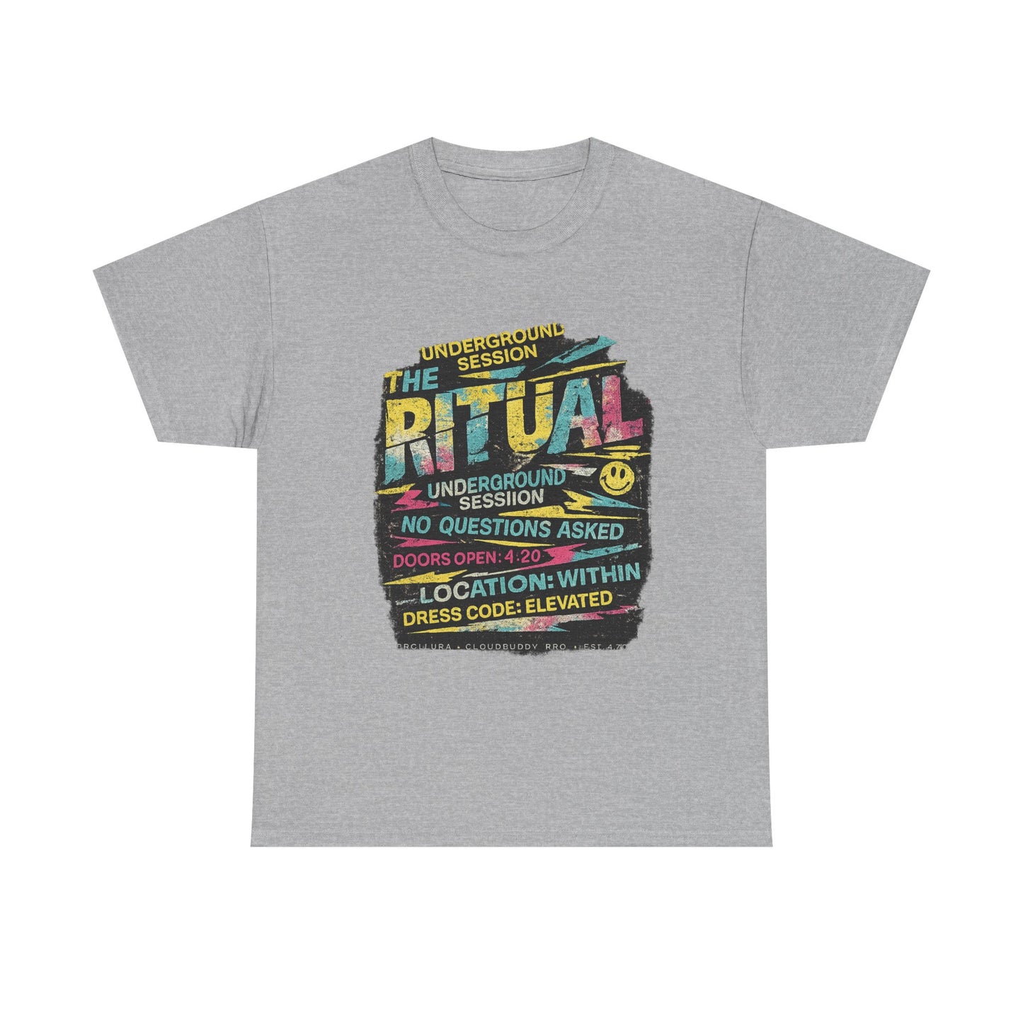 Ritual Graphic Tee — Vintage Neon Underground Session T-Shirt