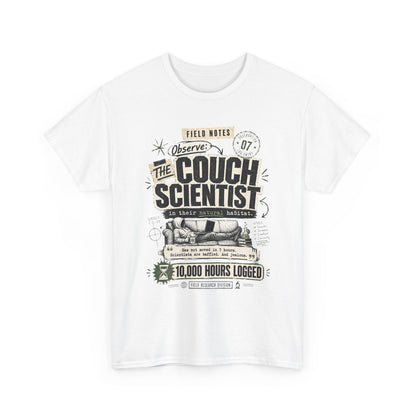 Funny Tee — "The Couch Scientist" Funny Vintage Sofa T-Shirt (10,000 Hours Logged)
