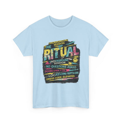 Ritual Graphic Tee — Vintage Neon Underground Session T-Shirt