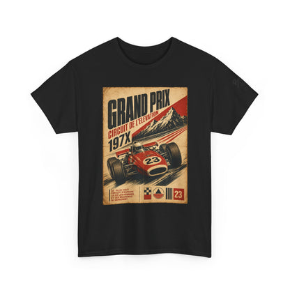 Grand Prix Vintage Racing Tee — Retro Circuit de LeMans 197X Car Poster