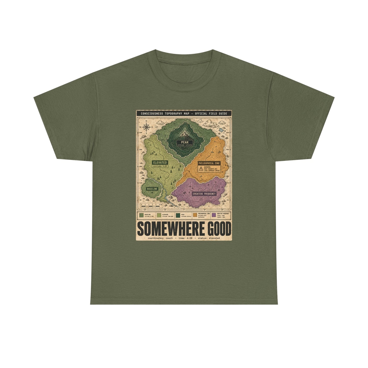 Map Graphic T-Shirt — "Somewhere Good" Vintage Adventure Tee