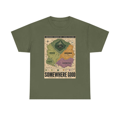 Map Graphic T-Shirt — "Somewhere Good" Vintage Adventure Tee