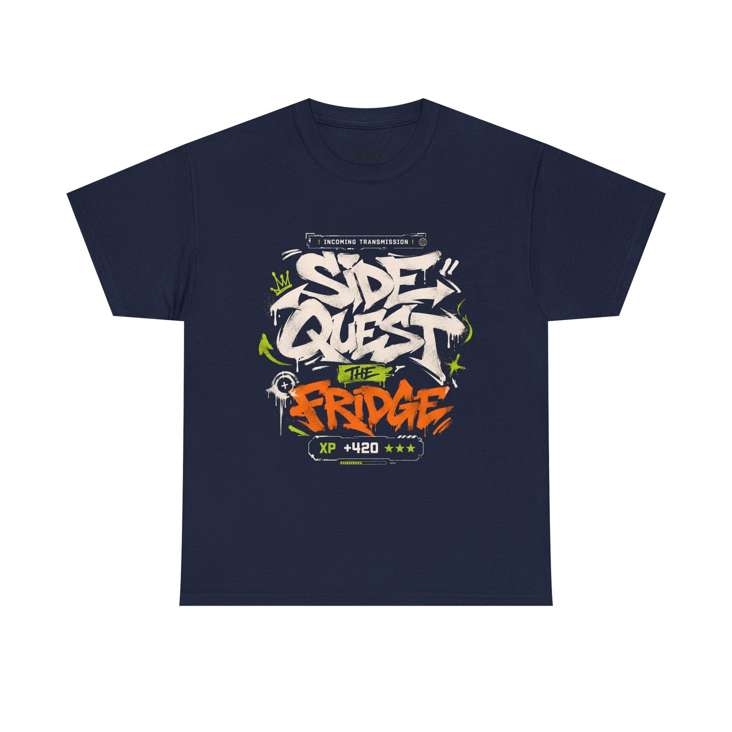 Funny Graffiti 'Side Quest: The Fridge' Graphic Tee — Gamer Streetwear T‑Shirt