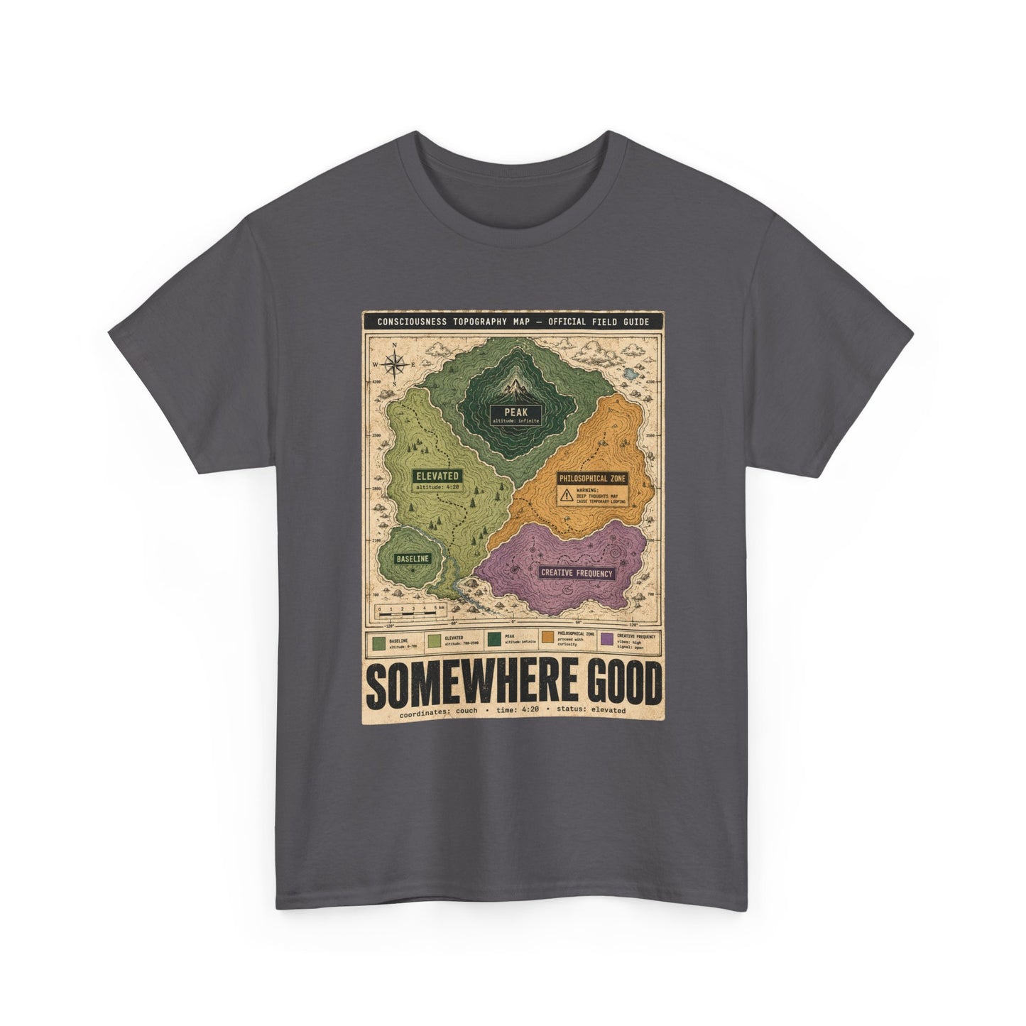 Map Graphic T-Shirt — "Somewhere Good" Vintage Adventure Tee