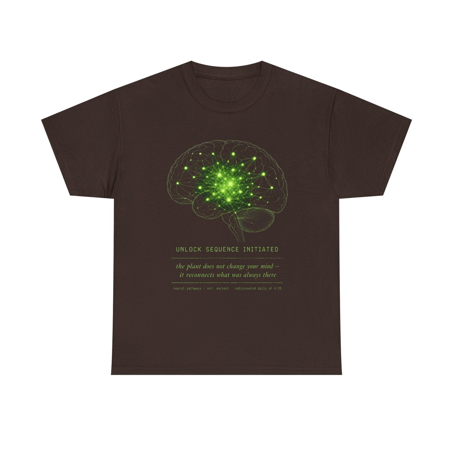 Brain Cell Science T-Shirt — Green Neural Network Anatomy Tee