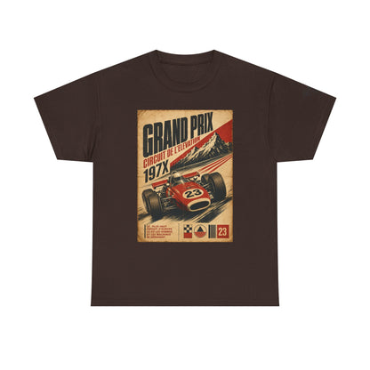 Grand Prix Vintage Racing Tee — Retro Circuit de LeMans 197X Car Poster