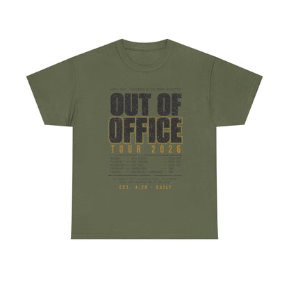 Out of Office Tour 2026 T‑Shirt — Vacation & Travel Graphic Tee