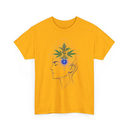 Mind Blossom T-Shirt — Botanical Head Illustration Tee