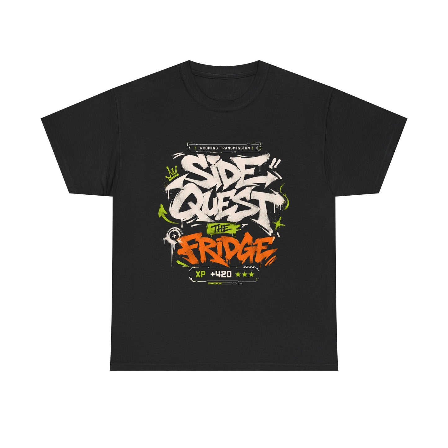 Funny Graffiti 'Side Quest: The Fridge' Graphic Tee — Gamer Streetwear T‑Shirt