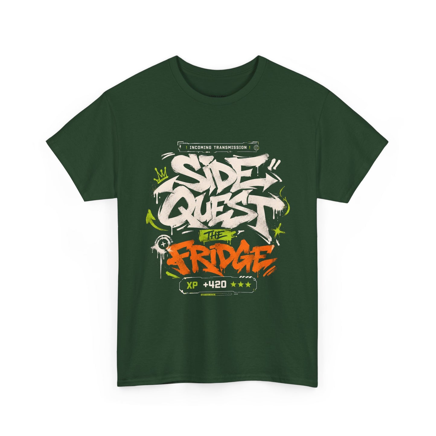 Funny Graffiti 'Side Quest: The Fridge' Graphic Tee — Gamer Streetwear T‑Shirt