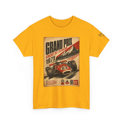 Grand Prix Vintage Racing Tee — Retro Circuit de LeMans 197X Car Poster
