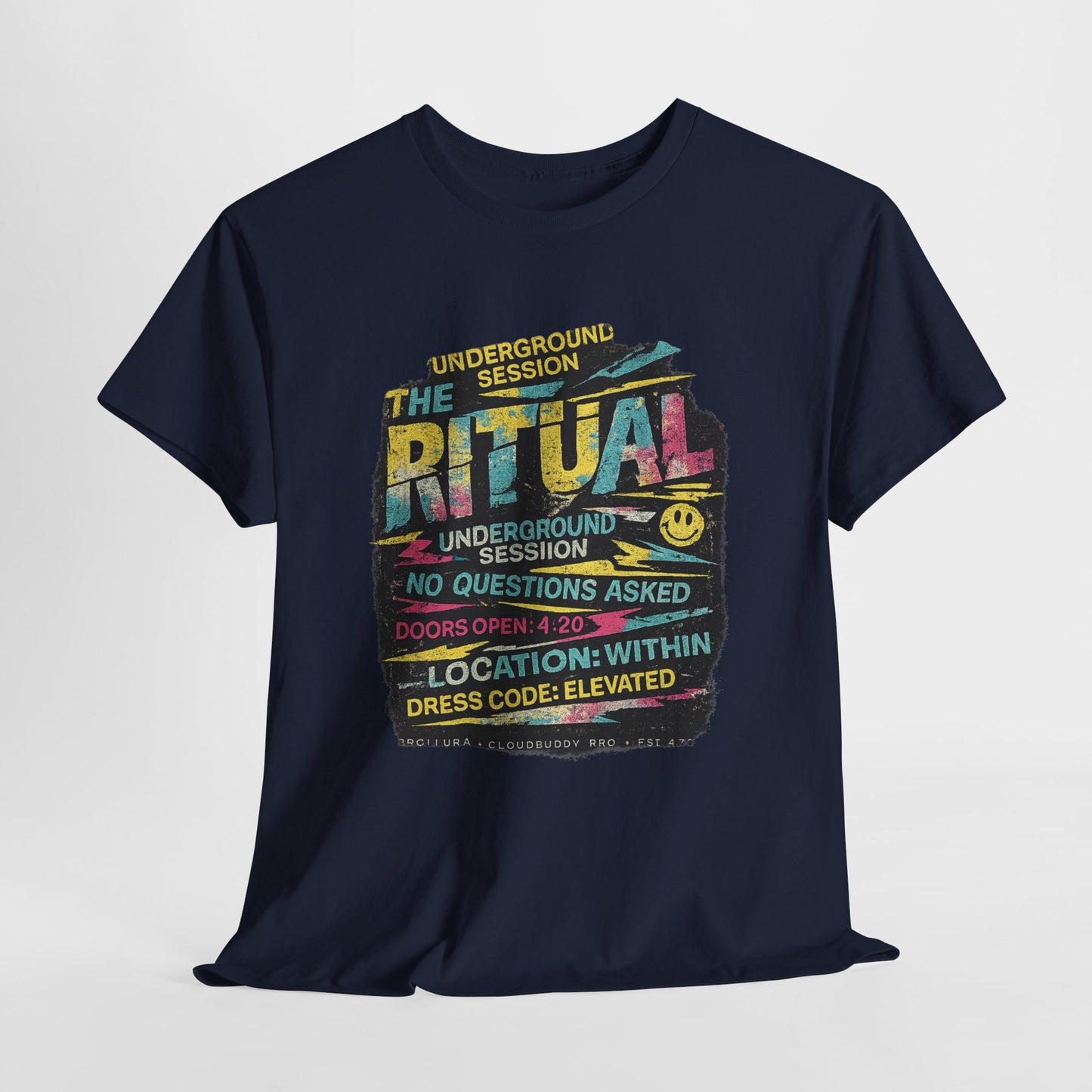 Ritual Graphic Tee — Vintage Neon Underground Session T-Shirt