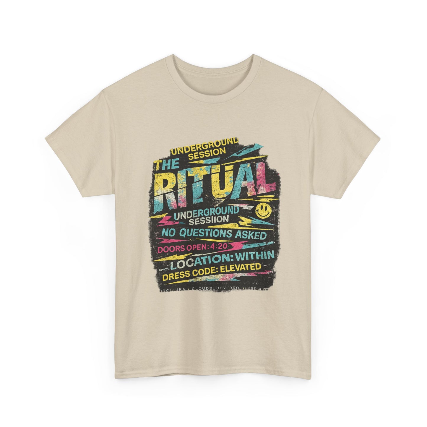 Ritual Graphic Tee — Vintage Neon Underground Session T-Shirt