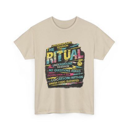 Ritual Graphic Tee — Vintage Neon Underground Session T-Shirt