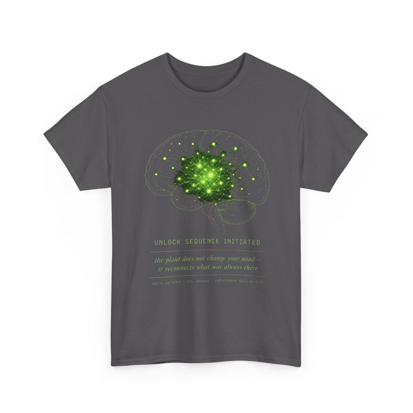 Brain Cell Science T-Shirt — Green Neural Network Anatomy Tee