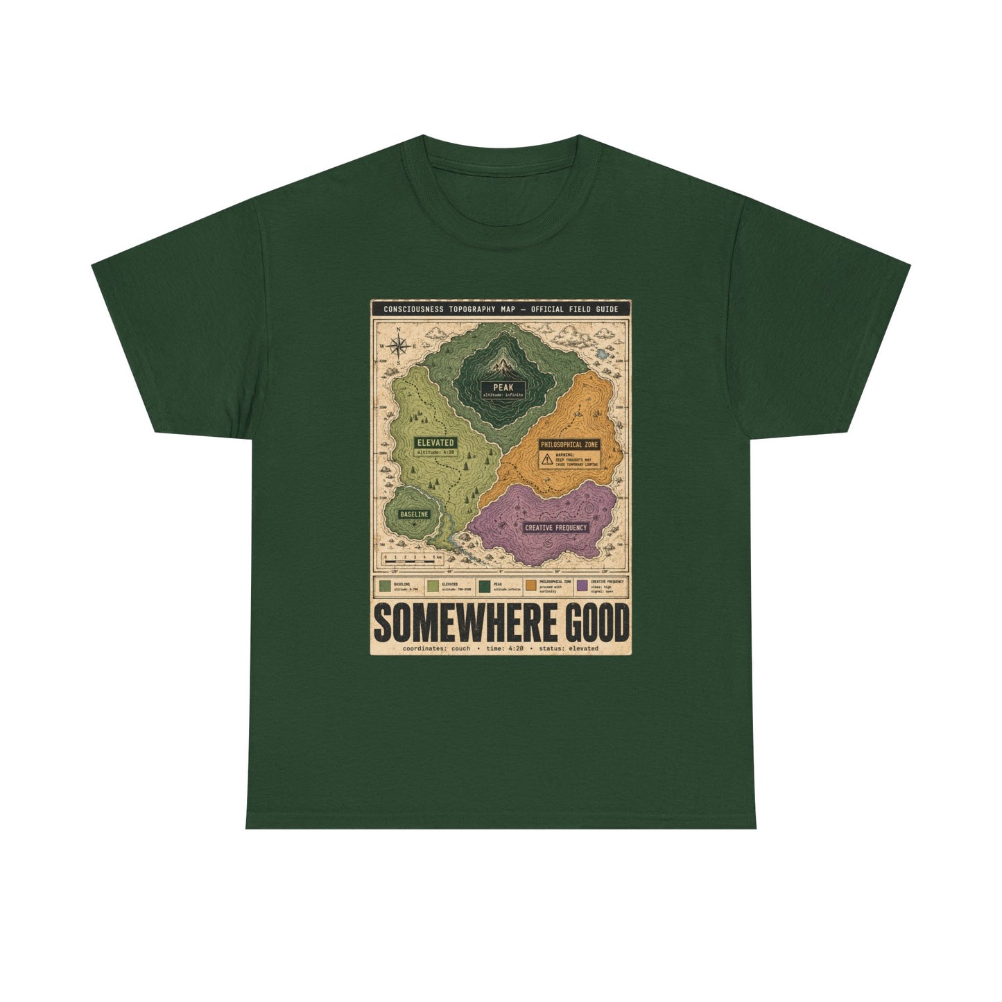 Map Graphic T-Shirt — "Somewhere Good" Vintage Adventure Tee