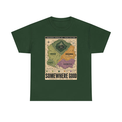 Map Graphic T-Shirt — "Somewhere Good" Vintage Adventure Tee