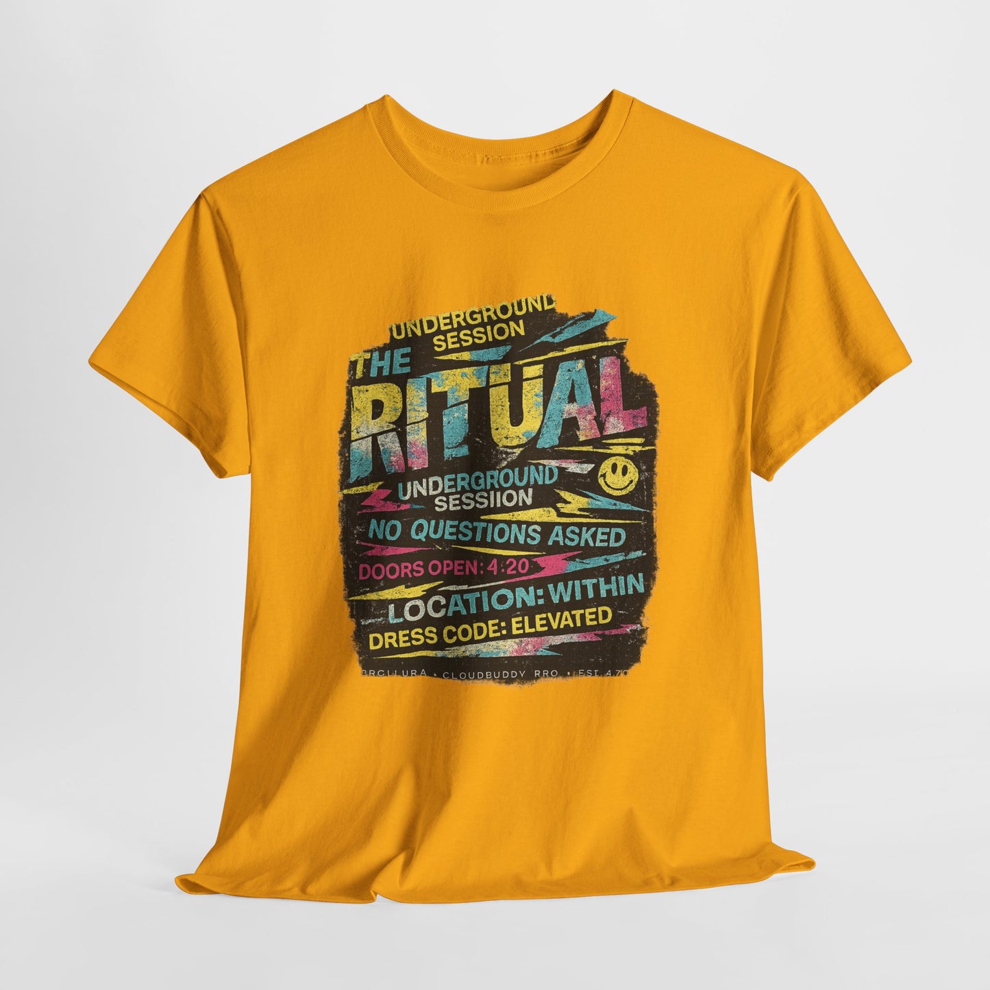 Ritual Graphic Tee — Vintage Neon Underground Session T-Shirt