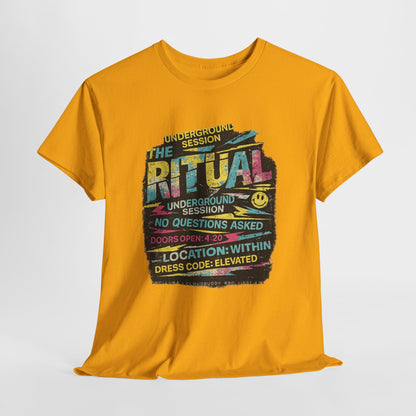 Ritual Graphic Tee — Vintage Neon Underground Session T-Shirt