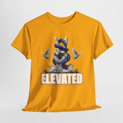 Elevated Graphic Tee — Peace Hand, Blue Snake & Doves